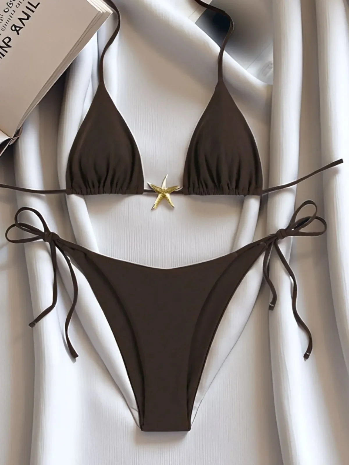Sexy Print Backless High Waist Bikini Set