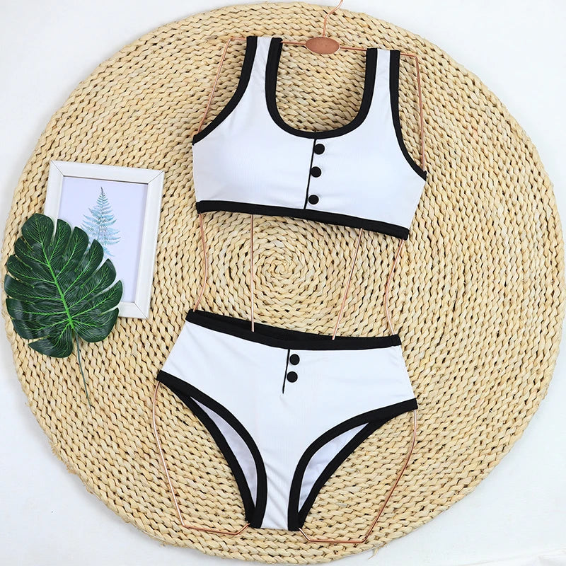 Luxury Ribbed High Waist Bikini Set