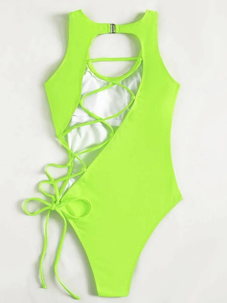 Sexy Bandage One Piece Beachwear for Women