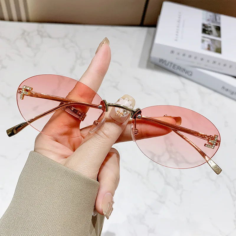 Bold Euro American Frameless Sunglasses Look