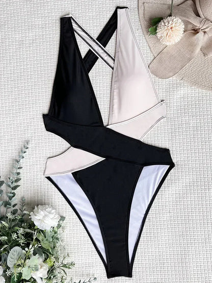 Sexy Deep V One Piece Swimsuit