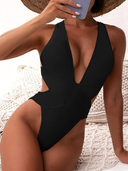 Sexy Deep V One Piece Swimsuit