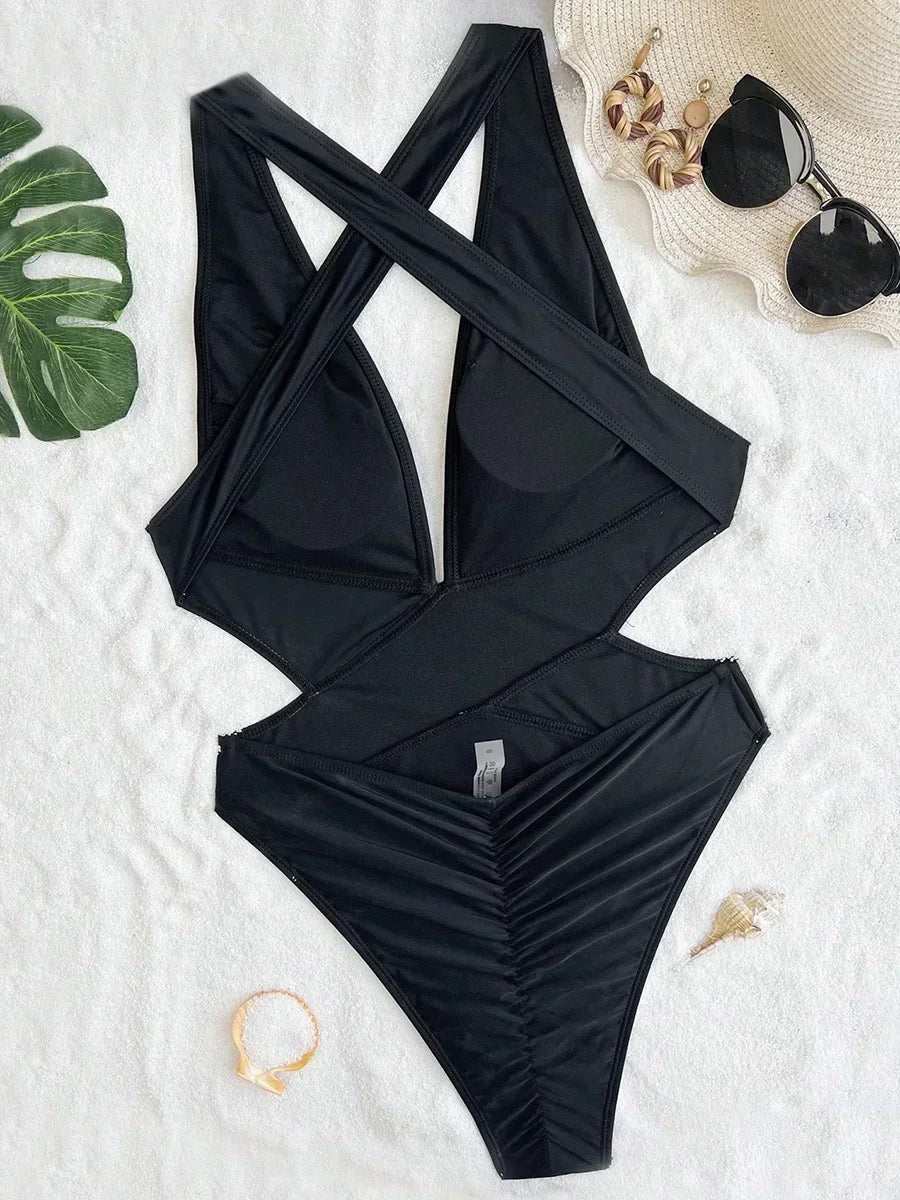 Sexy Deep V One Piece Swimsuit