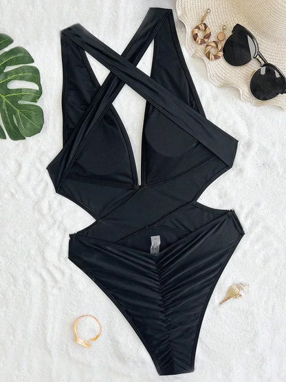 Sexy Deep V One Piece Swimsuit