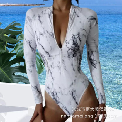 Long Sleeve Surfing Swimsuit with Zipper