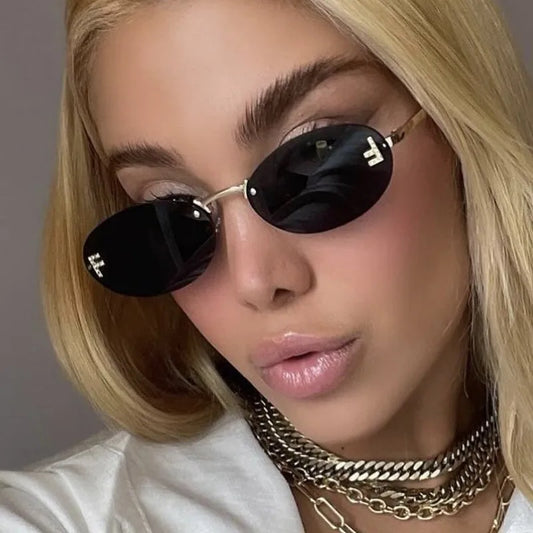 Bold Euro American Frameless Sunglasses Look