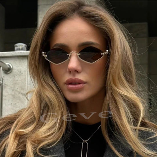 Stylish Metal Half Frame Women&
