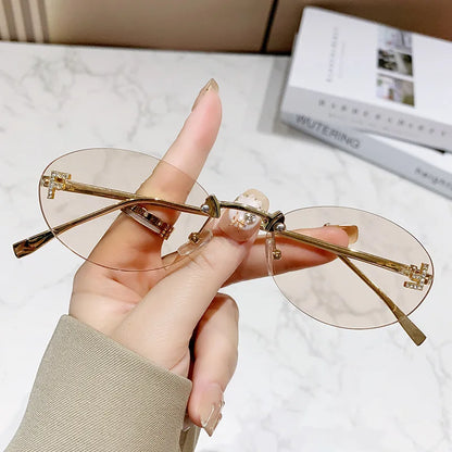 Bold Euro American Frameless Sunglasses Look