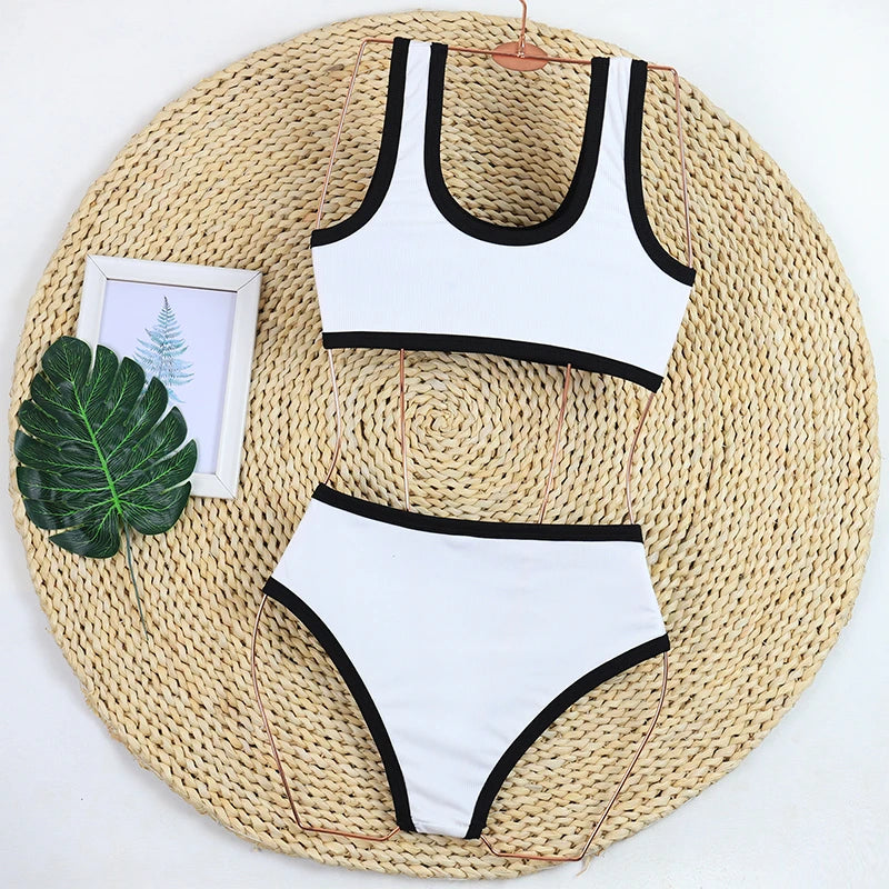 Luxury Ribbed High Waist Bikini Set