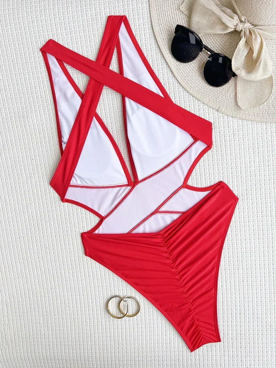 Sexy Deep V One Piece Swimsuit